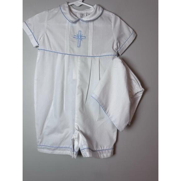Carriage Boutique Embroidered Christening Romper & Bonnet Set 18 Months NEW $54 - Picture 13 of 14